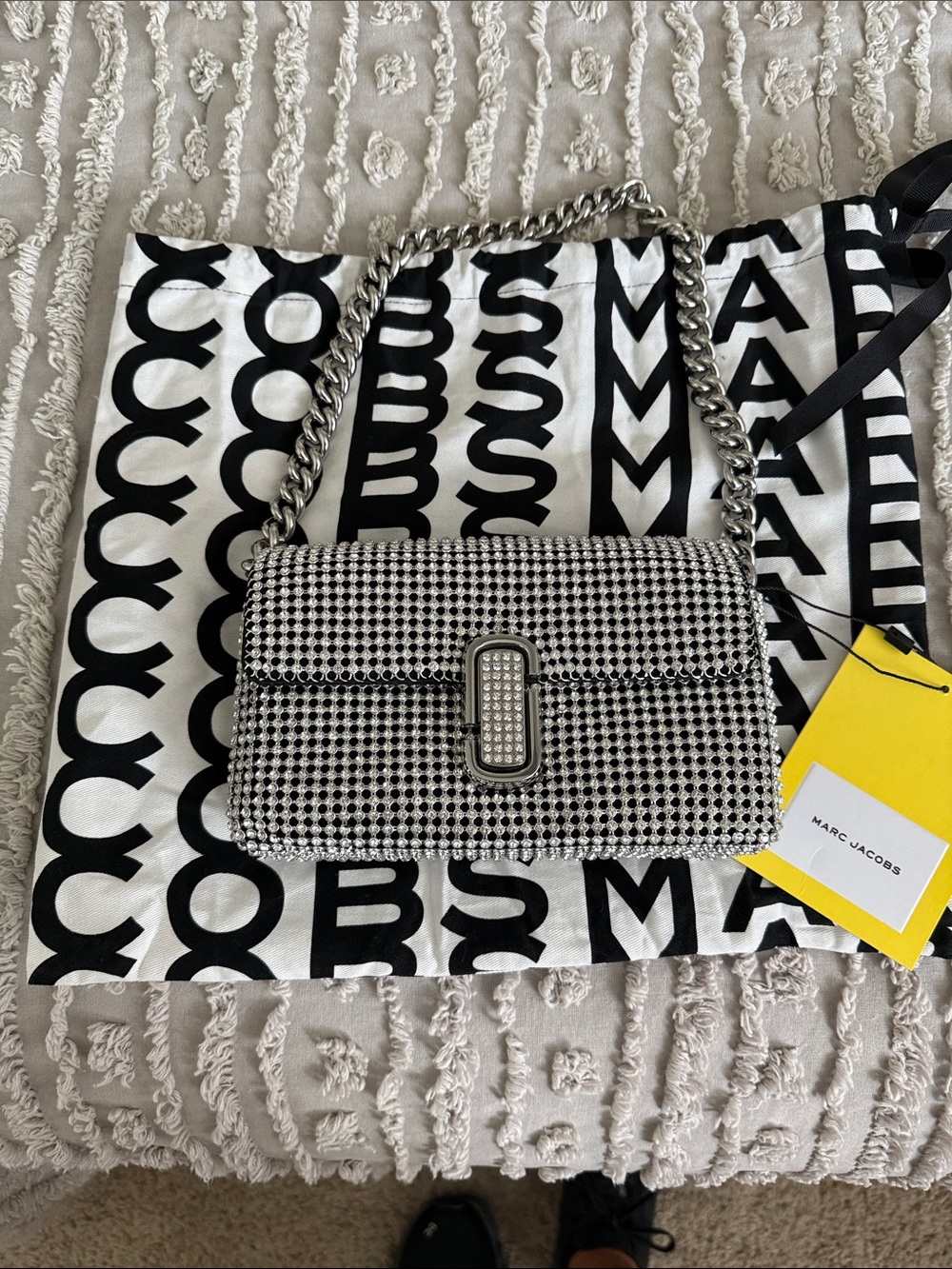 Marc Jacobs Black & White Crystal Chain Crossbody Bag - BNWT